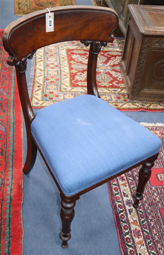 A set of six early Victorian mahogany dining chairs